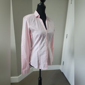 H&M baby pink fitted dress shirt button down collar shirt
